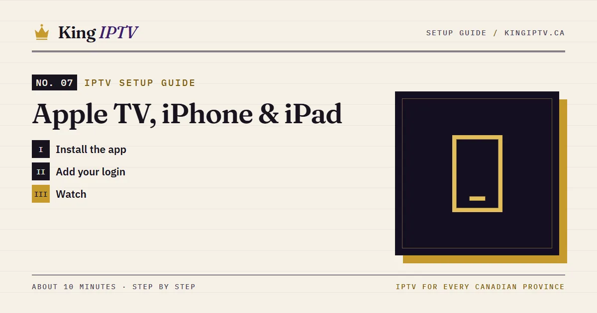 Apple TV, iPhone & iPad IPTV setup guide: install King IPTV step by step